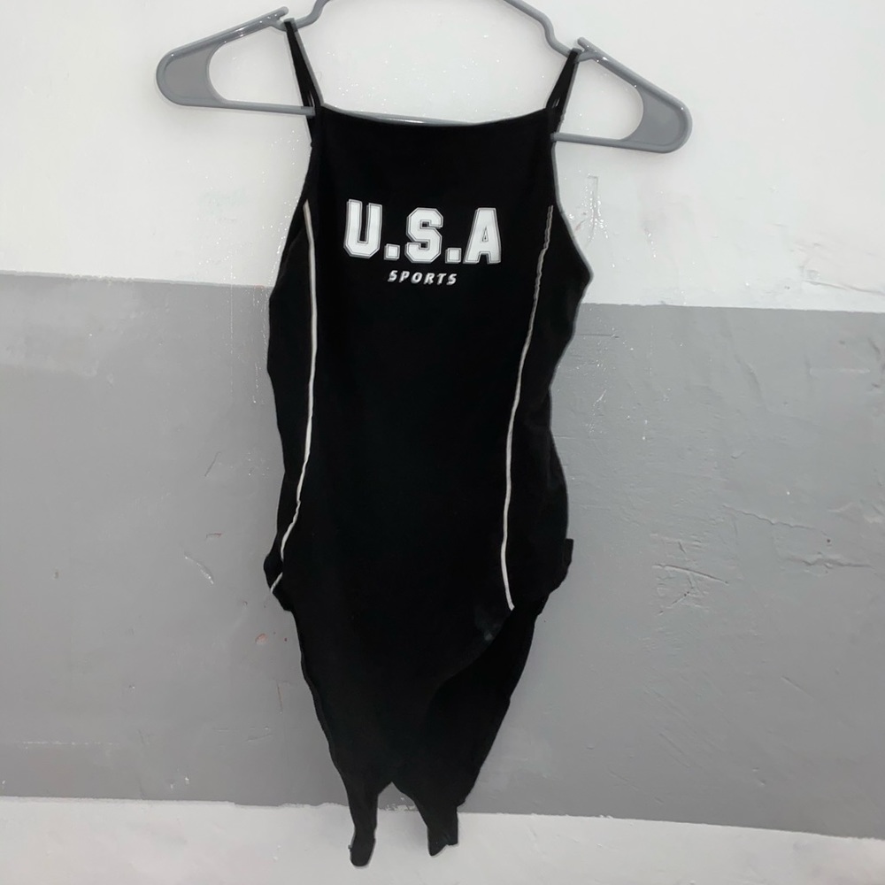 BLACK BODY SUIT, spaghetti strapped
